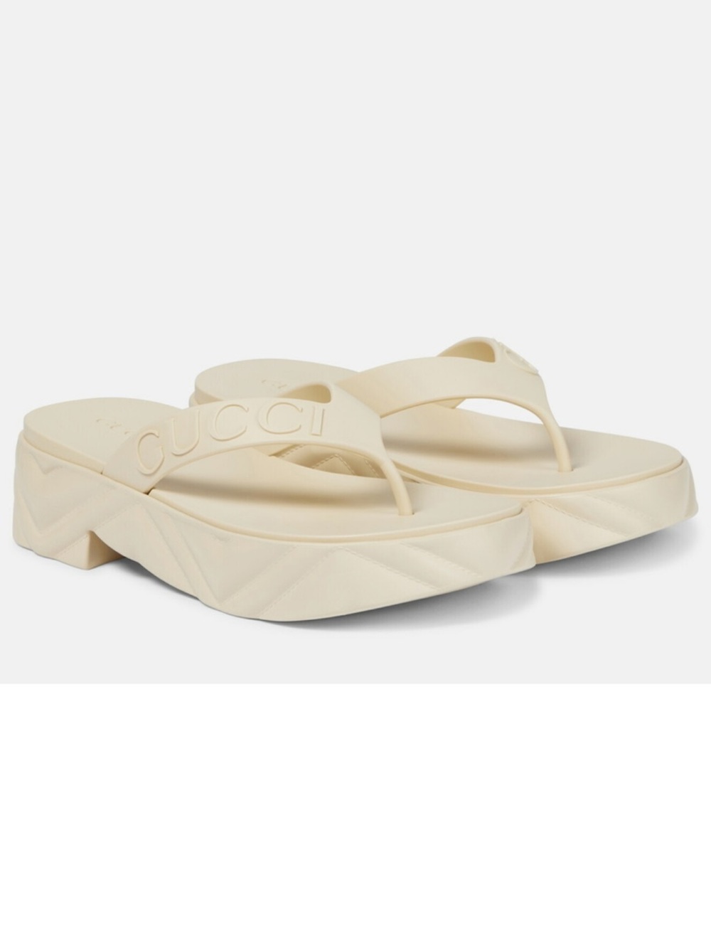 New authentic Gucci Platform Rubber Thong Sandals 39/US 9